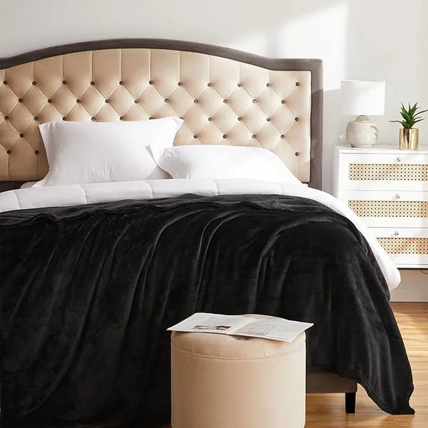 Black AC Fleece King Size Blanket