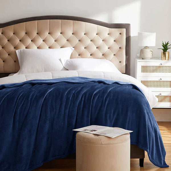 ac fleece royal blue plush blanket