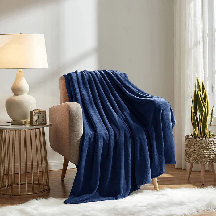 ac fleece royal blue plush blanket
