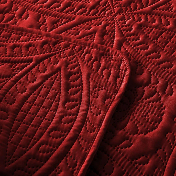 Close-up of red textured fabric
